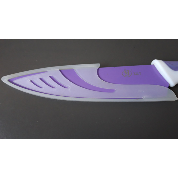 Paars keukenmes Z&Y met beschermhoes