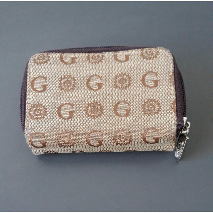 Gamaya damesportemonnee met rits en druksluiting bruin beige