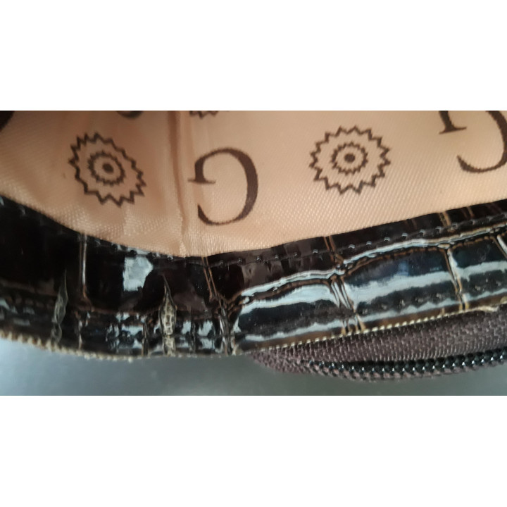 Gamaya damesportemonnee met rits en druksluiting bruin beige