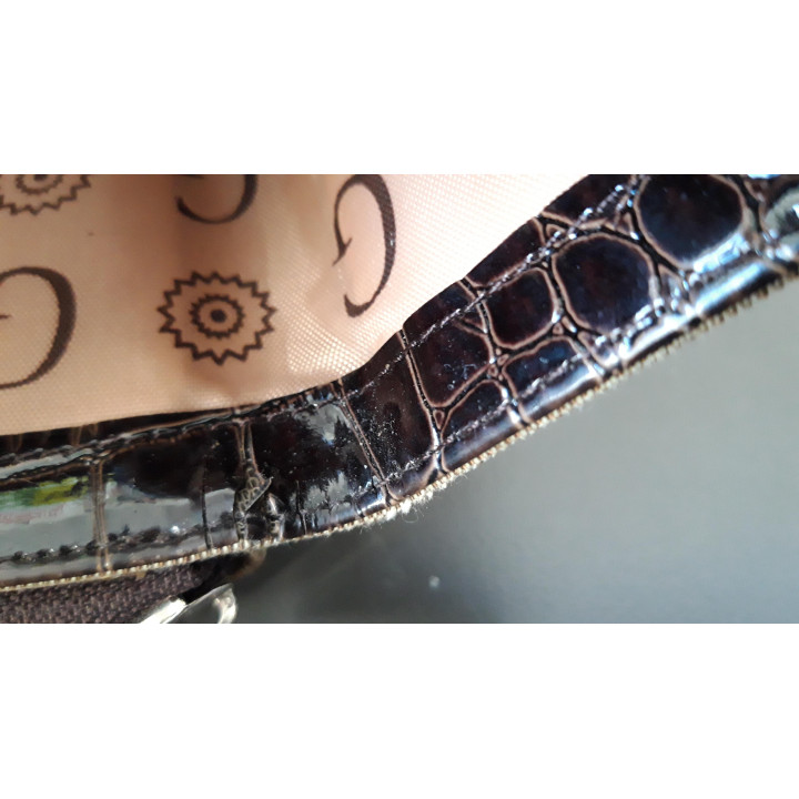 Gamaya damesportemonnee met rits en druksluiting bruin beige