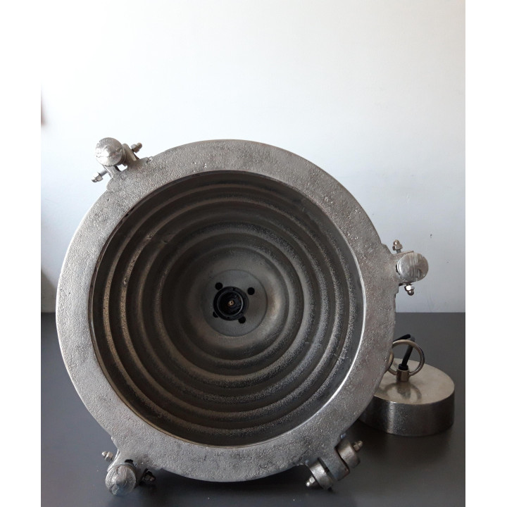 Industriële Metalen Hanglamp met Ketting | Zilverkleurig