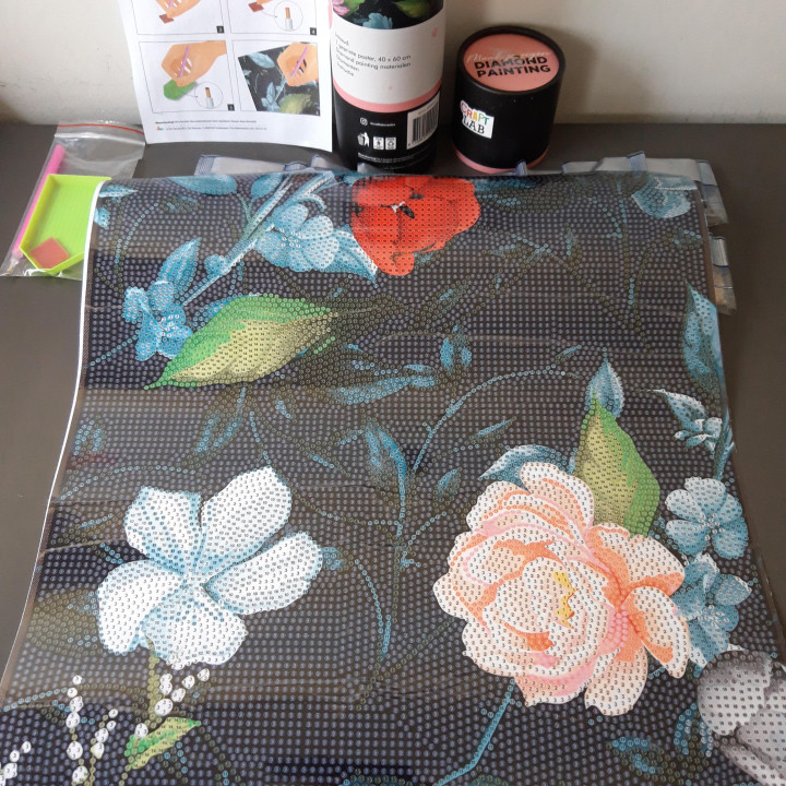 Craft Lab Diamond Painting set 40 x 60 cm bloemen
