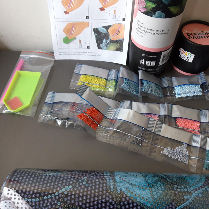 Craft Lab Diamond Painting set 40 x 60 cm bloemen