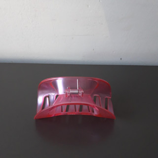 Grote roze haarklem transparant