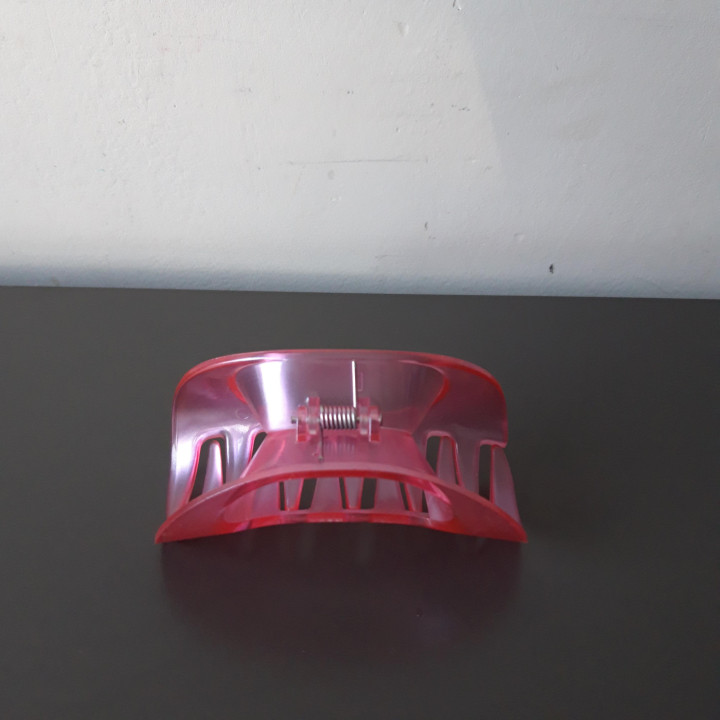 Grote roze haarklem transparant