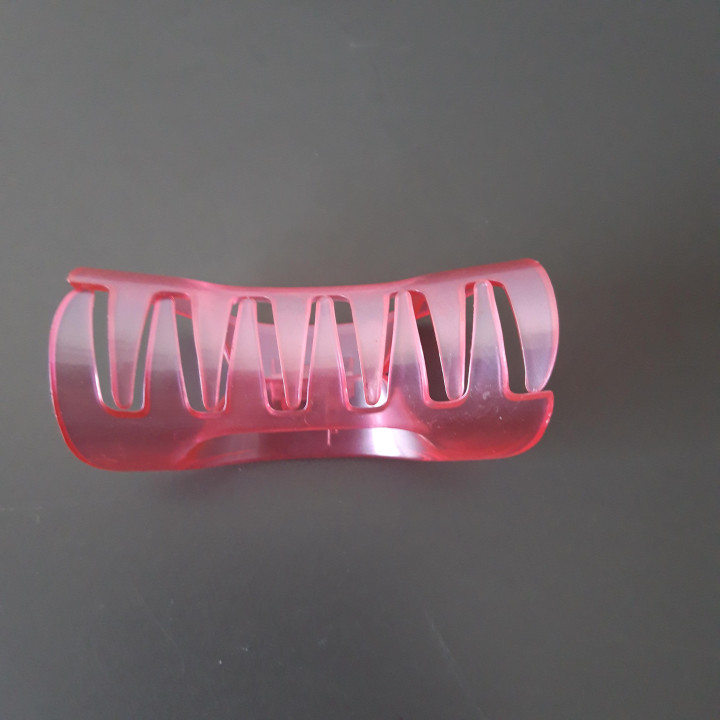 Grote roze haarklem transparant