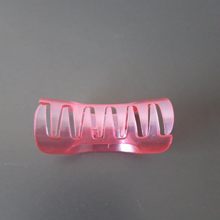 Grote roze haarklem transparant