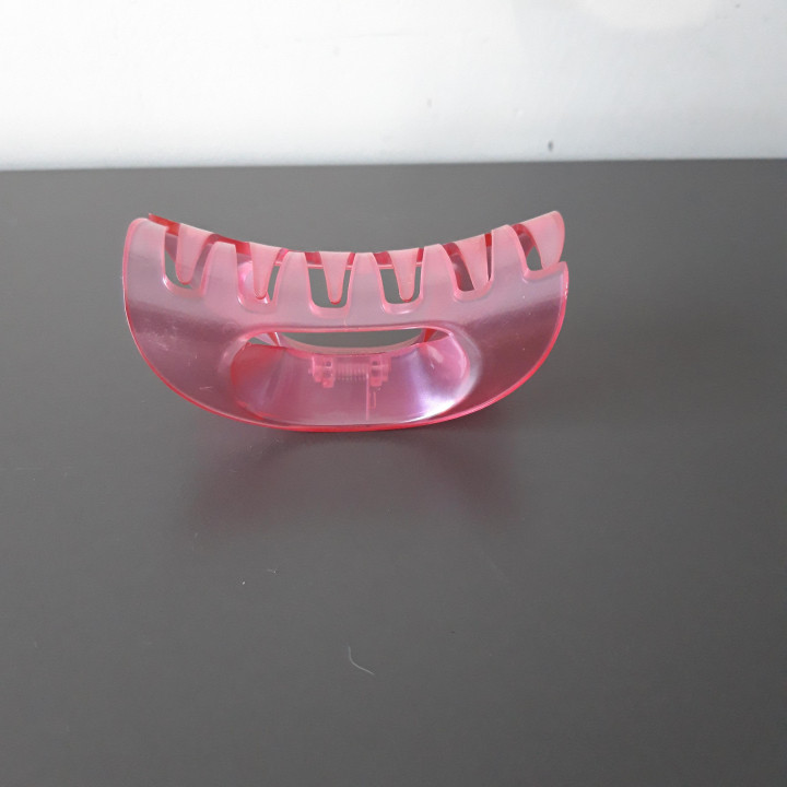 Grote roze haarklem transparant