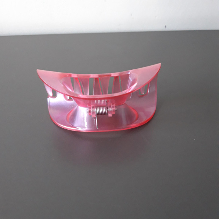 Grote roze haarklem transparant