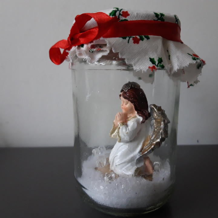 Handgemaakt Engeltje in Glazen Pot | Kerstdecoratie