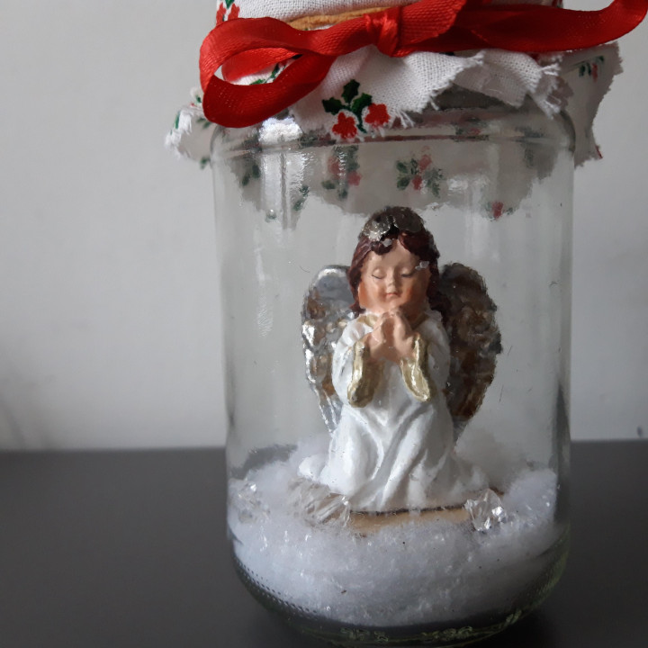 Handgemaakt Engeltje in Glazen Pot | Kerstdecoratie