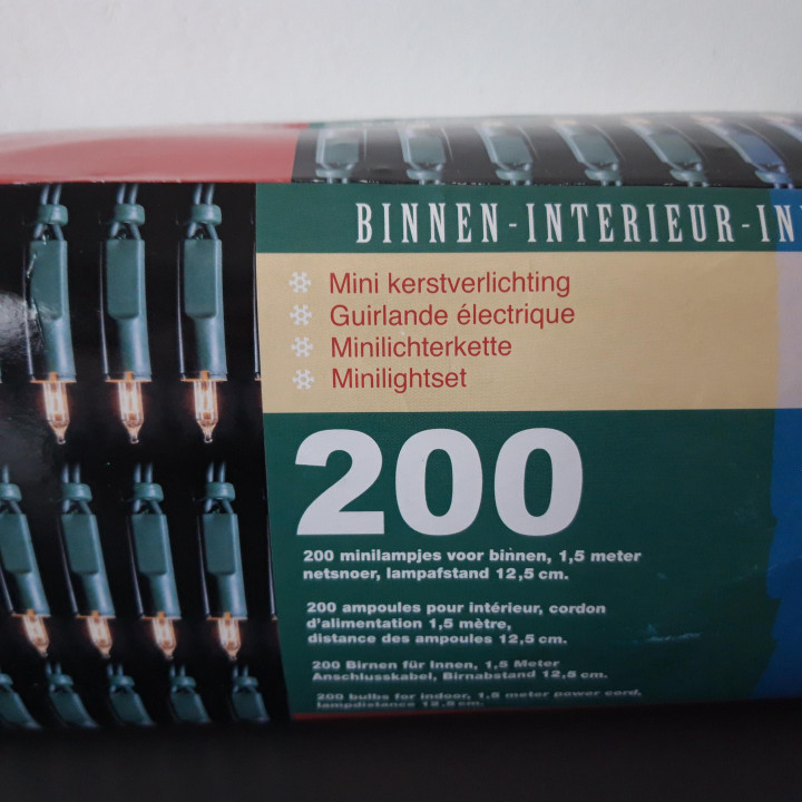 Kerstverlichting 200 lampjes binnen met doos en reservelampjes