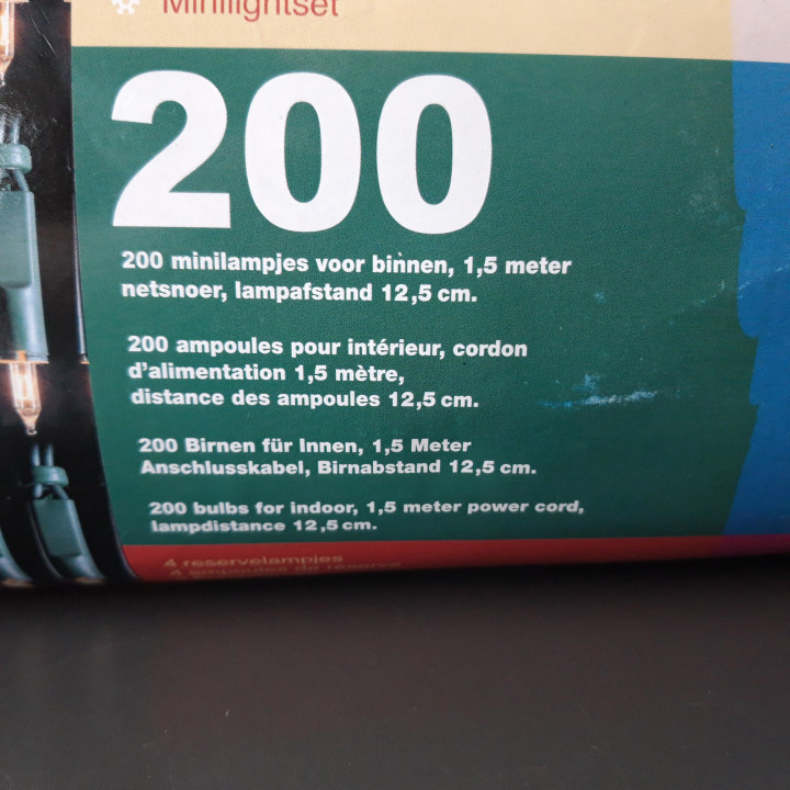 Kerstverlichting 200 lampjes binnen met doos en reservelampjes