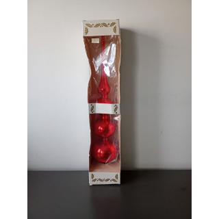 Grote rode glazen kerstboom piek 40 cm