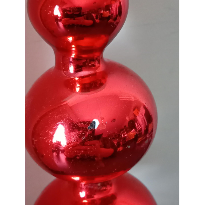 Grote rode glazen kerstboom piek 40 cm