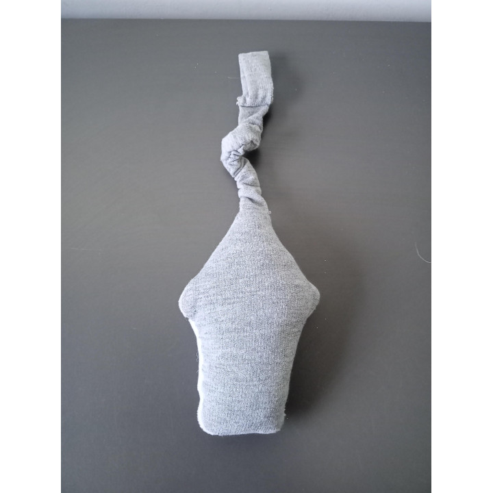 Baby knuffeltje toren grijs wit met knispergeluid