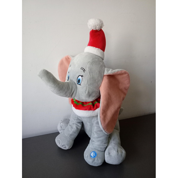 Disney Dumbo knuffel met kerstmuts geluid (35 cm)