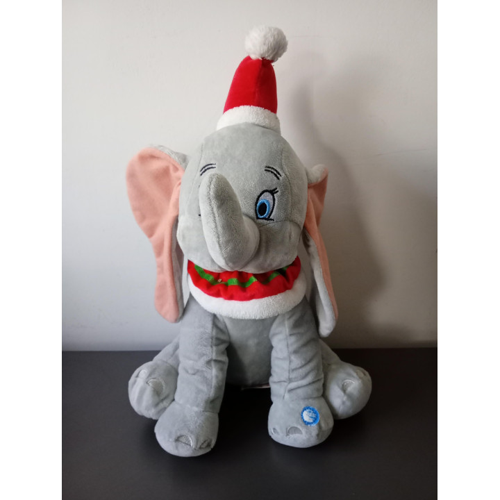 Disney Dumbo knuffel met kerstmuts geluid (35 cm)