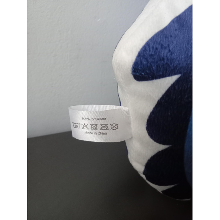 Zeepaardje kussen blauw wit 37 cm