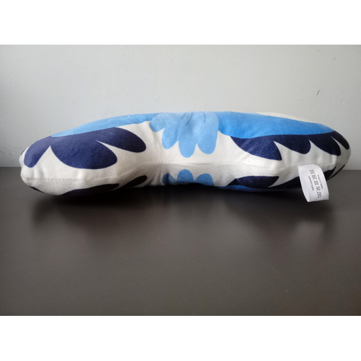 Zeepaardje kussen blauw wit 37 cm