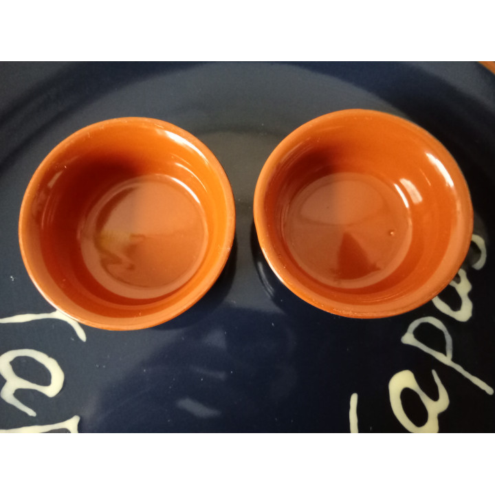 SiaKia tapas serveerschaal met 2 schaaltjes blauw oranje