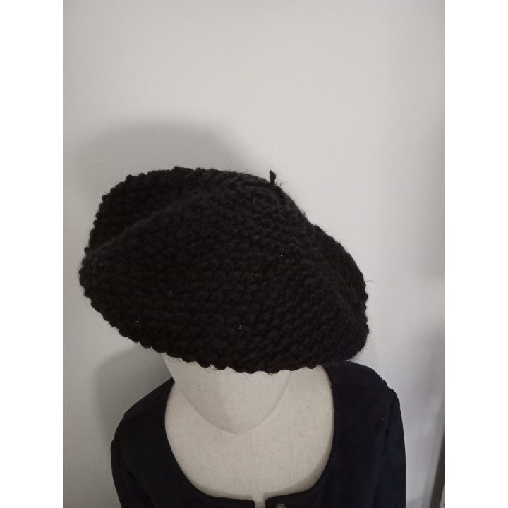 Zwarte gebreide baret H&M one size warme wintermuts