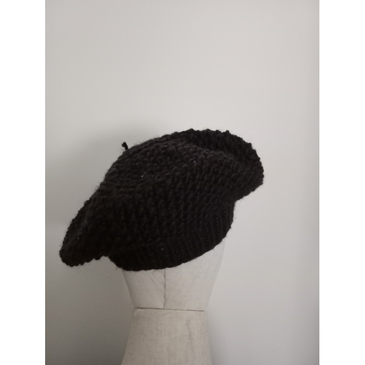 Zwarte gebreide baret H&M one size warme wintermuts
