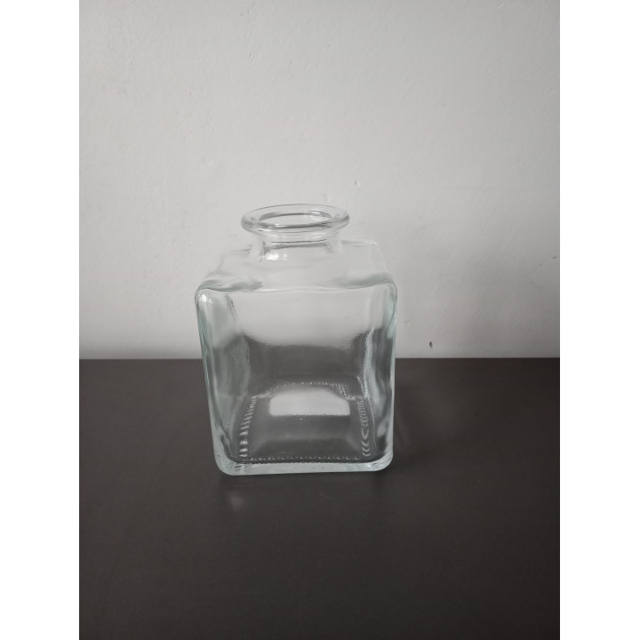 Vierkante glazen vaas / potje transparant decoratief