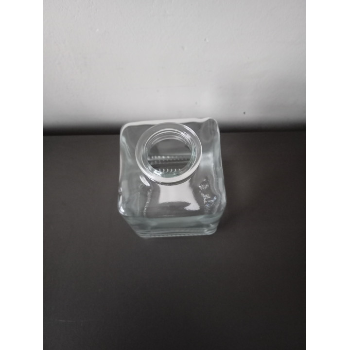 Vierkante glazen vaas / potje transparant decoratief