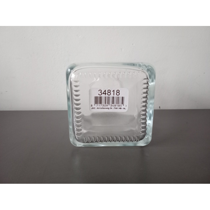 Vierkante glazen vaas / potje transparant decoratief