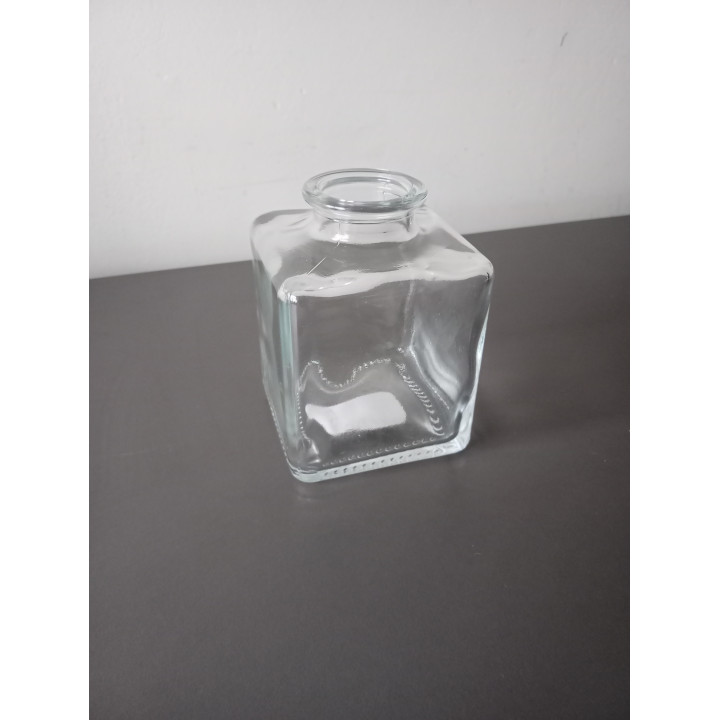 Vierkante glazen vaas / potje transparant decoratief