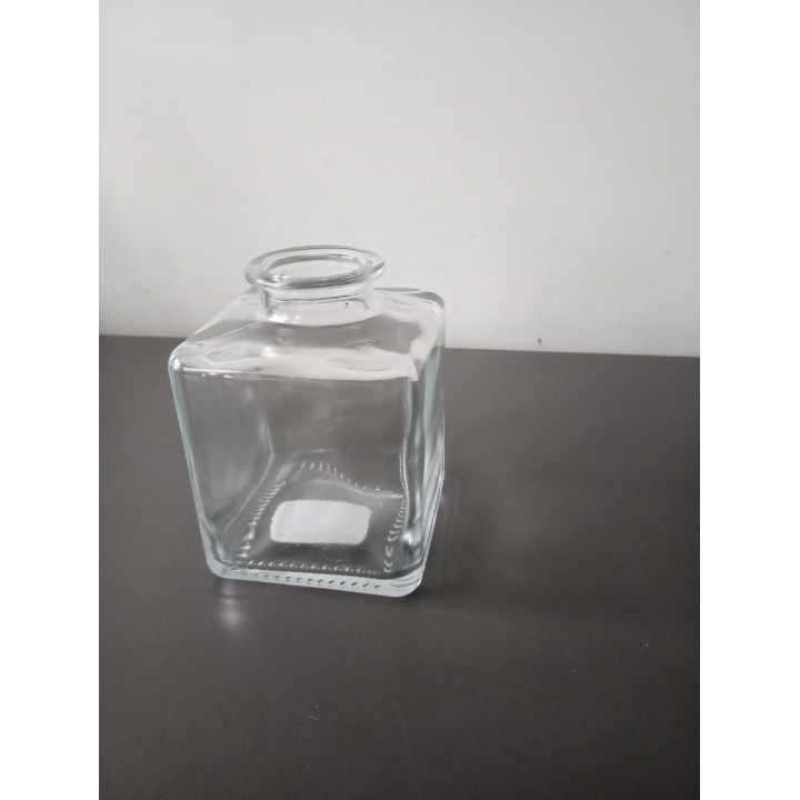Vierkante glazen vaas / potje transparant decoratief