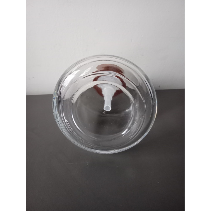 Glazen zeepdispenser met houten pomp