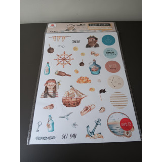 Embossed piratenstickers 2 stickervellen