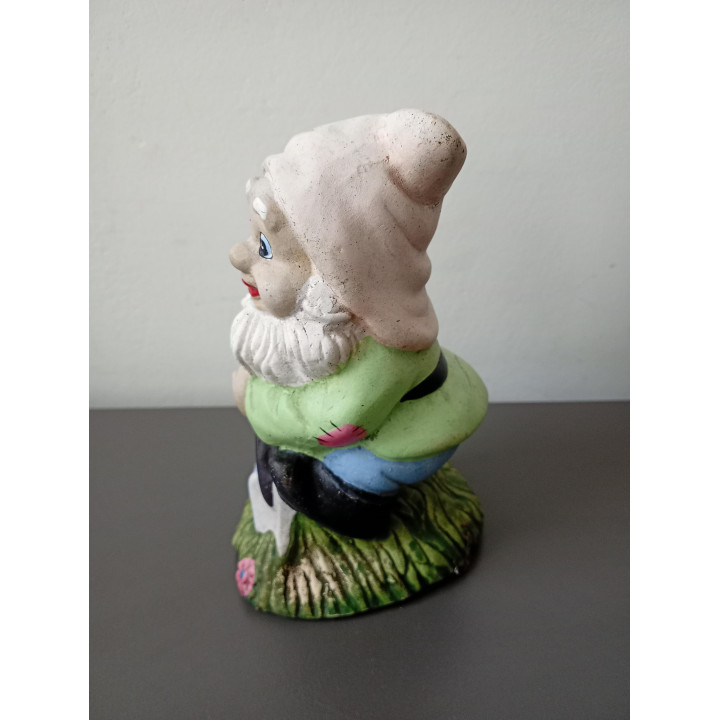 Vintage kabouter beeldje met schep