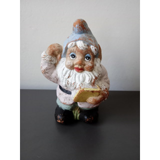 Vintage kabouter beeldje met boek