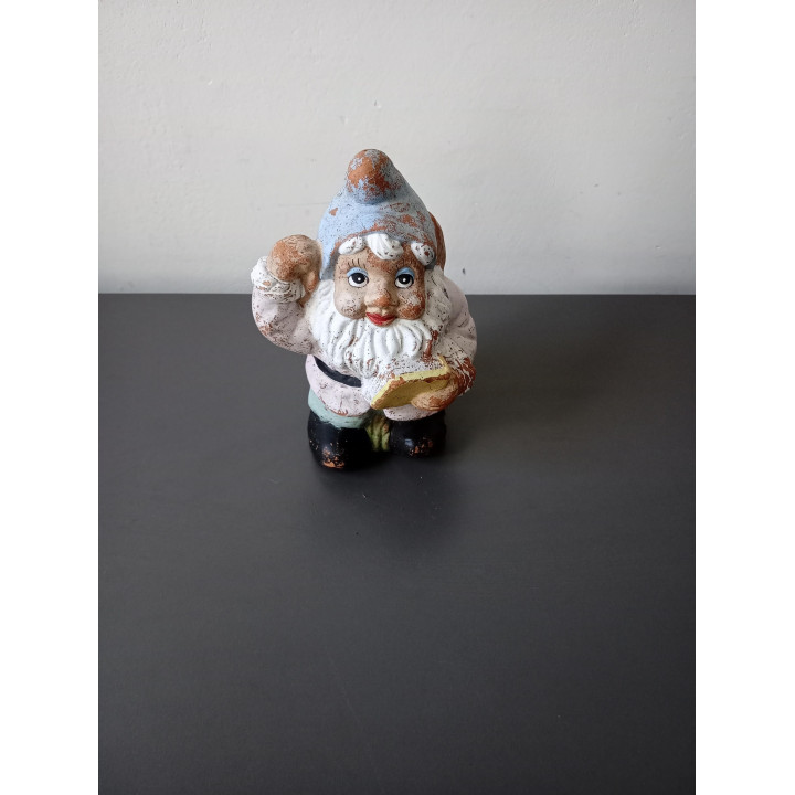 Vintage kabouter beeldje met boek