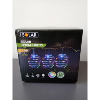 Solar spiraal verlichting set van 3 multicolor LED
