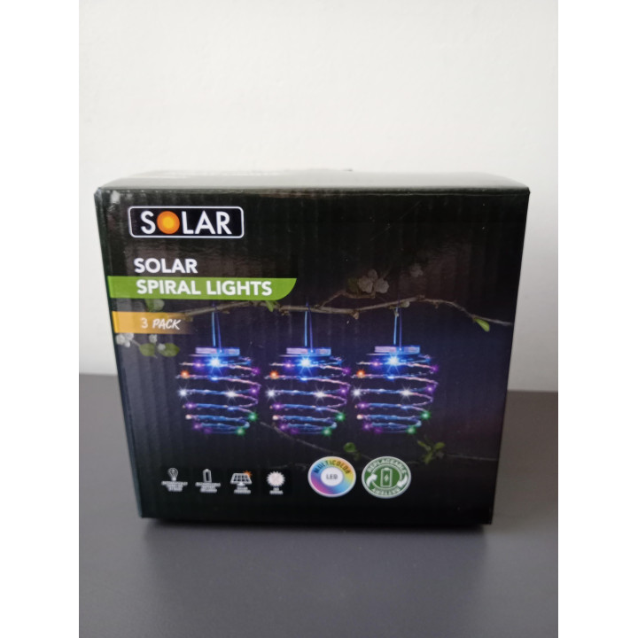 Solar spiraal verlichting set van 3 multicolor LED