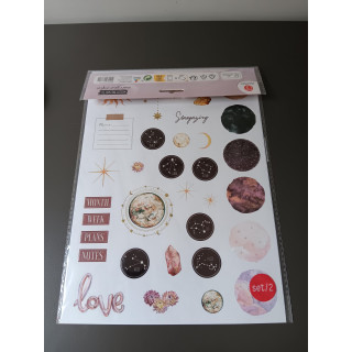Embossed astrologie en planner stickers 2 vellen