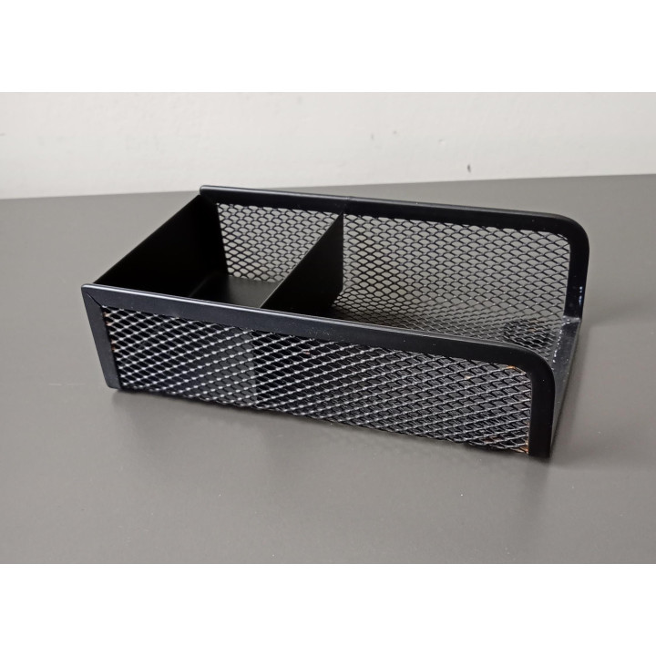 Zwarte metalen bureau organizer voor post its en paperclips