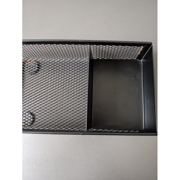 Zwarte metalen bureau organizer voor post its en paperclips