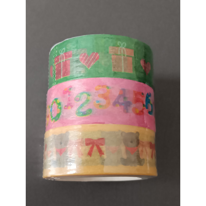 Decoratieve washi tape set 3 rollen