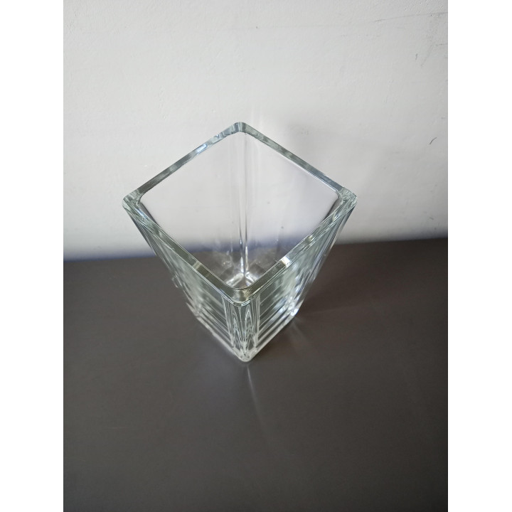 Grote glazen vaas vierkant model