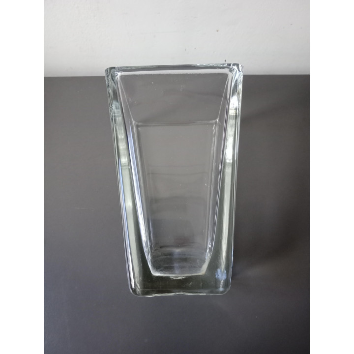 Grote glazen vaas vierkant model