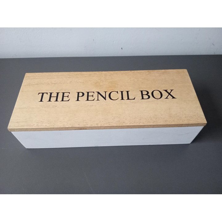 Houten opbergdoos The Pencil Box met klep