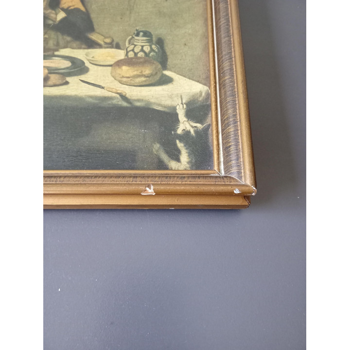 Ingelijste print De Aardappeleters klassiek tafereel