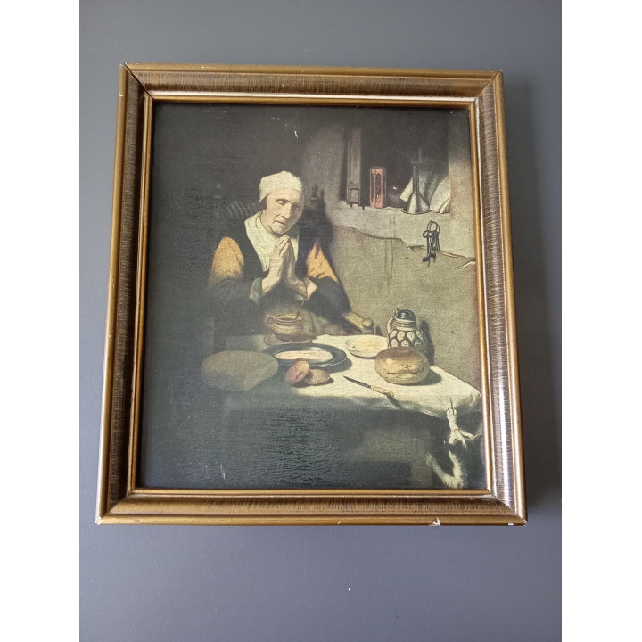 Ingelijste print De Aardappeleters klassiek tafereel