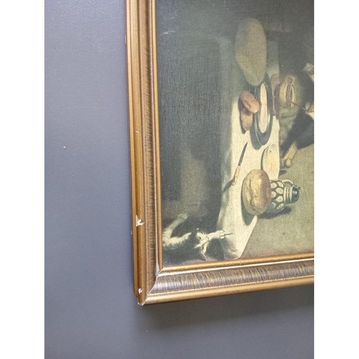 Ingelijste print De Aardappeleters klassiek tafereel