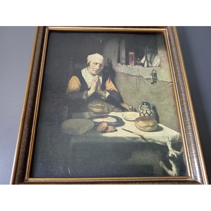 Ingelijste print De Aardappeleters klassiek tafereel